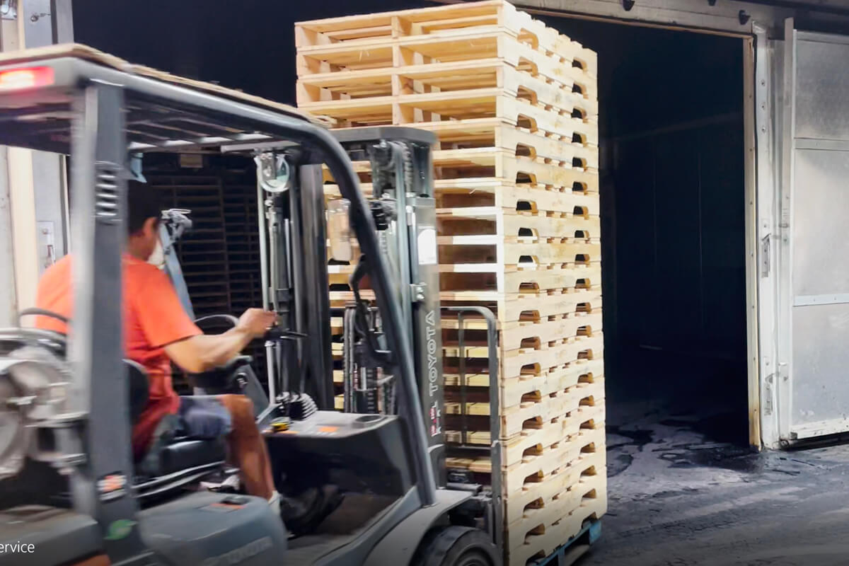 If heat treatment is needed for overseas or food industry, Ace Pallet can provide the stamped and certified pallets.